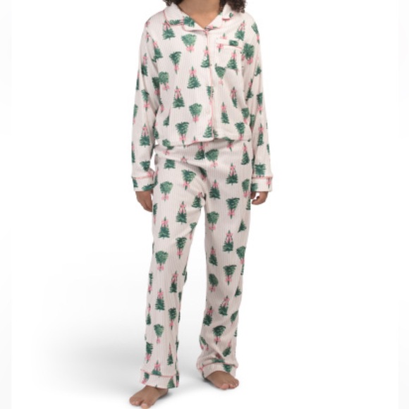 Tahari Other - Tahari Christmas Tree Bow Pointelle Mama & Me Kids Toddler Pajama Set NWT Viral